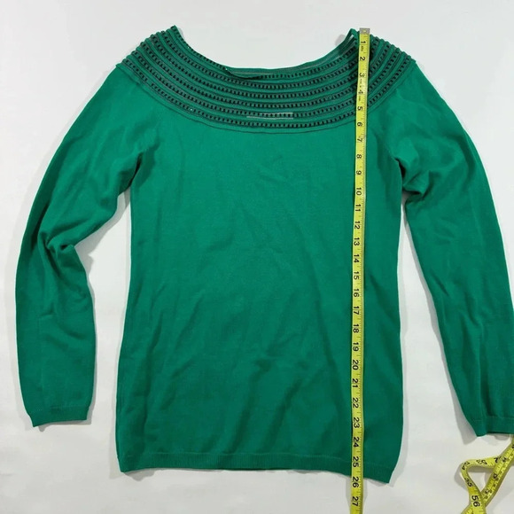 Boston Proper Sweater Glass Bead Trim Details - Picture 6 of 7